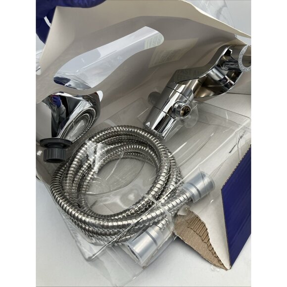 Waterpik 12-spray 5 in. High PressureDual Shower Head Brushed Nickel INCOMPLETE - Picture 2 of 7